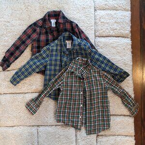 3 piece bundle of plaid button down long sleeve toddler boy shirts
